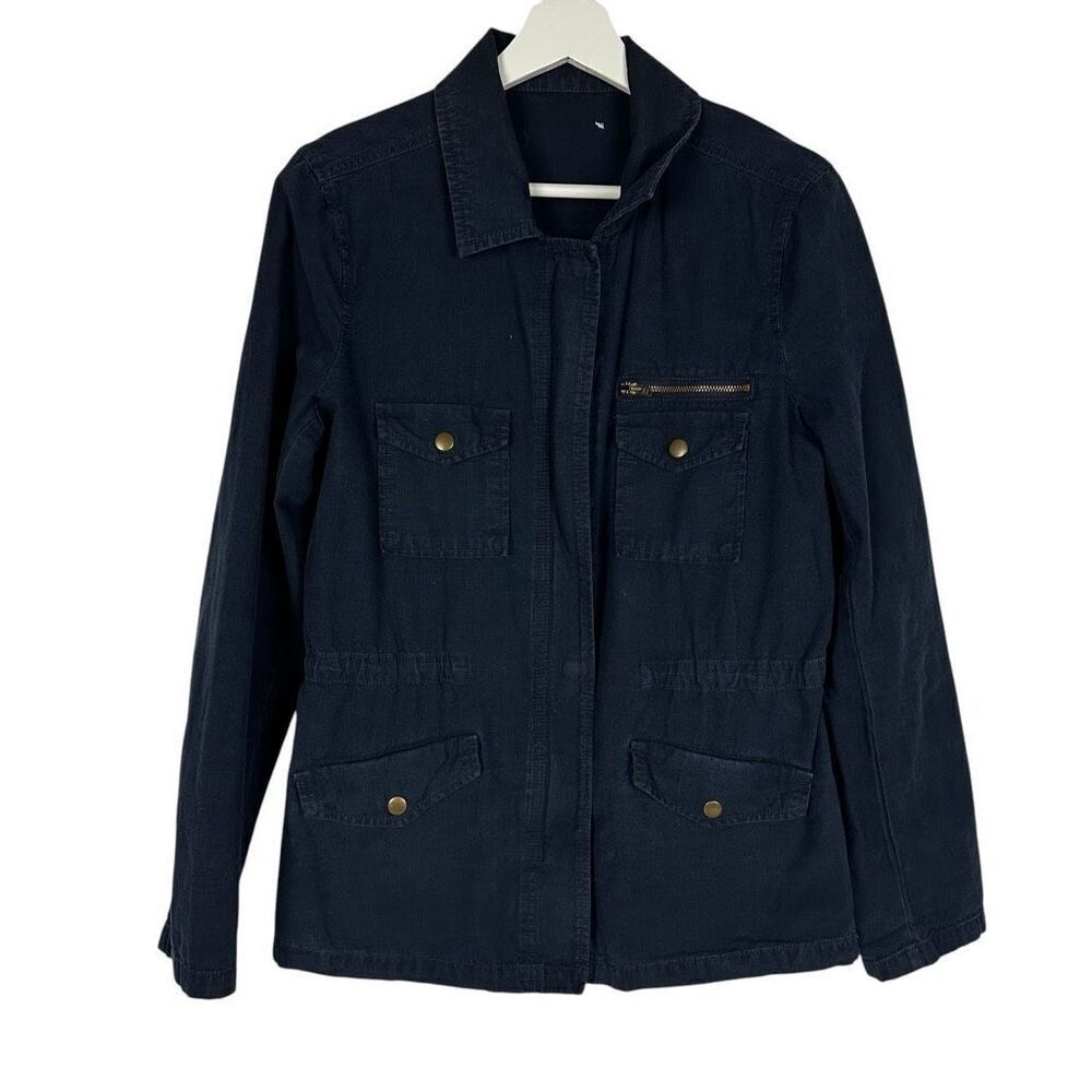 Loft Navy Blue Unlined Utility Jacket Medium